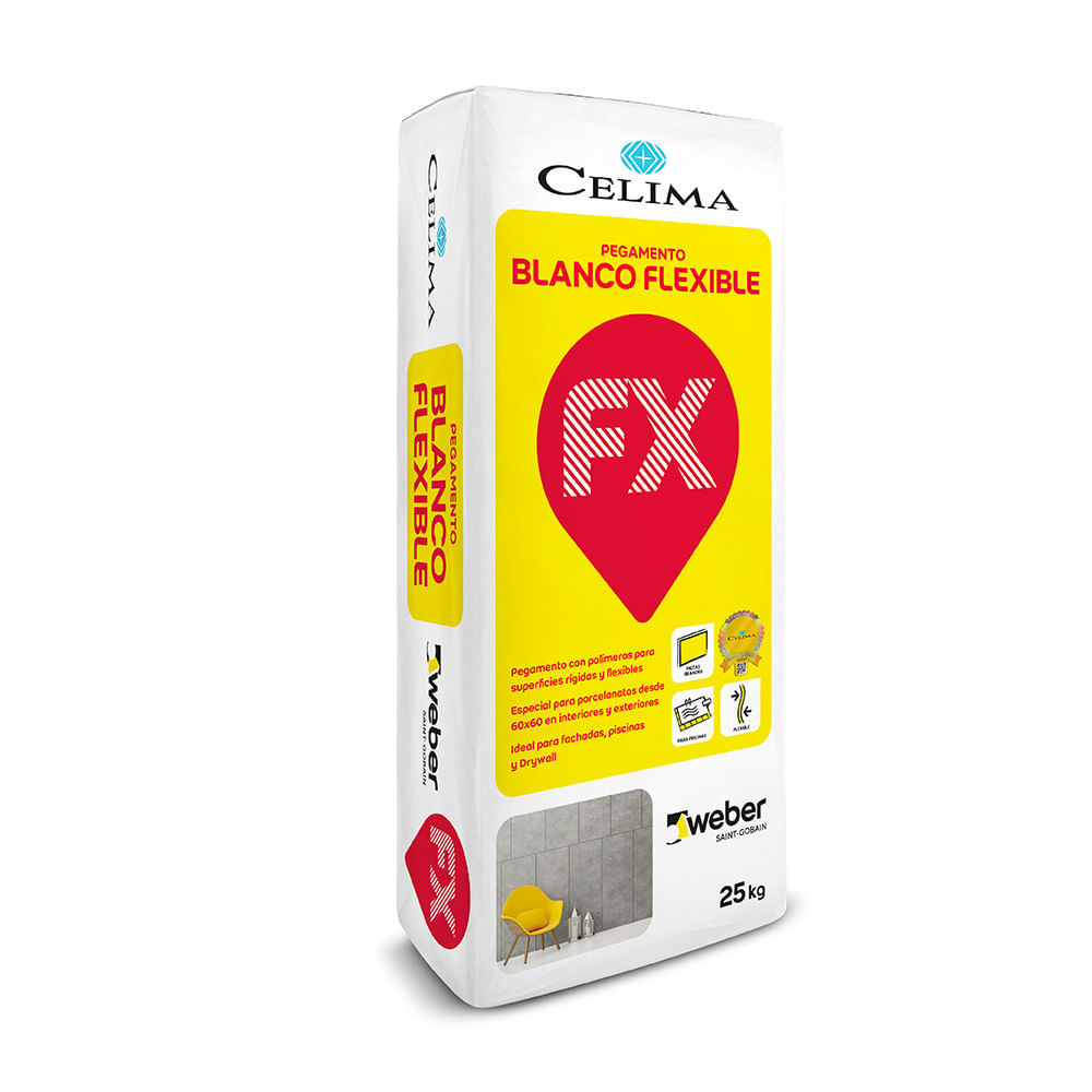 PEGAMENTO BLANCO FLEXIBLE CELIMA 25KG
