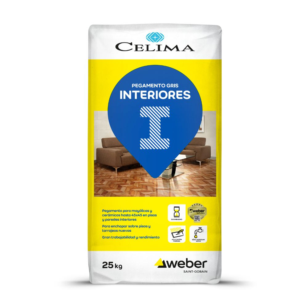 PEGAMENTO INTERIORES GRIS 25KG CELIMA